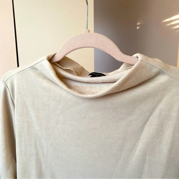 Ann Taylor Mock Neck Cream Sweater - Picture 2 of 6